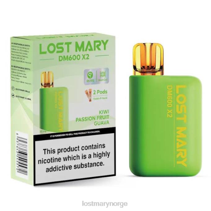 LOST MARY Vape Flavors - lost mary dm600 x2 engangsvape kiwi pasjonsfrukt guava RB2V193