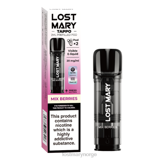 LOST MARY Vape Flavors - lost mary tappo ferdigfylte belg - 20mg - 2pk bland bær RB2V183