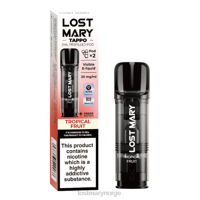 LOST MARY Vape Nikotin - lost mary tappo ferdigfylte belg - 20mg - 2pk tropisk frukt RB2V182